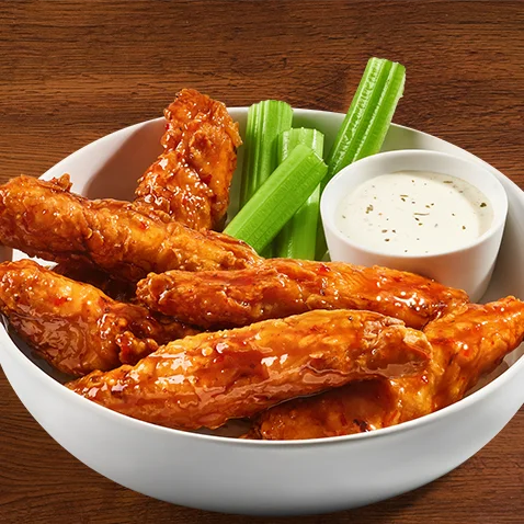 zingers, tossed hand breaded chicken tenders
